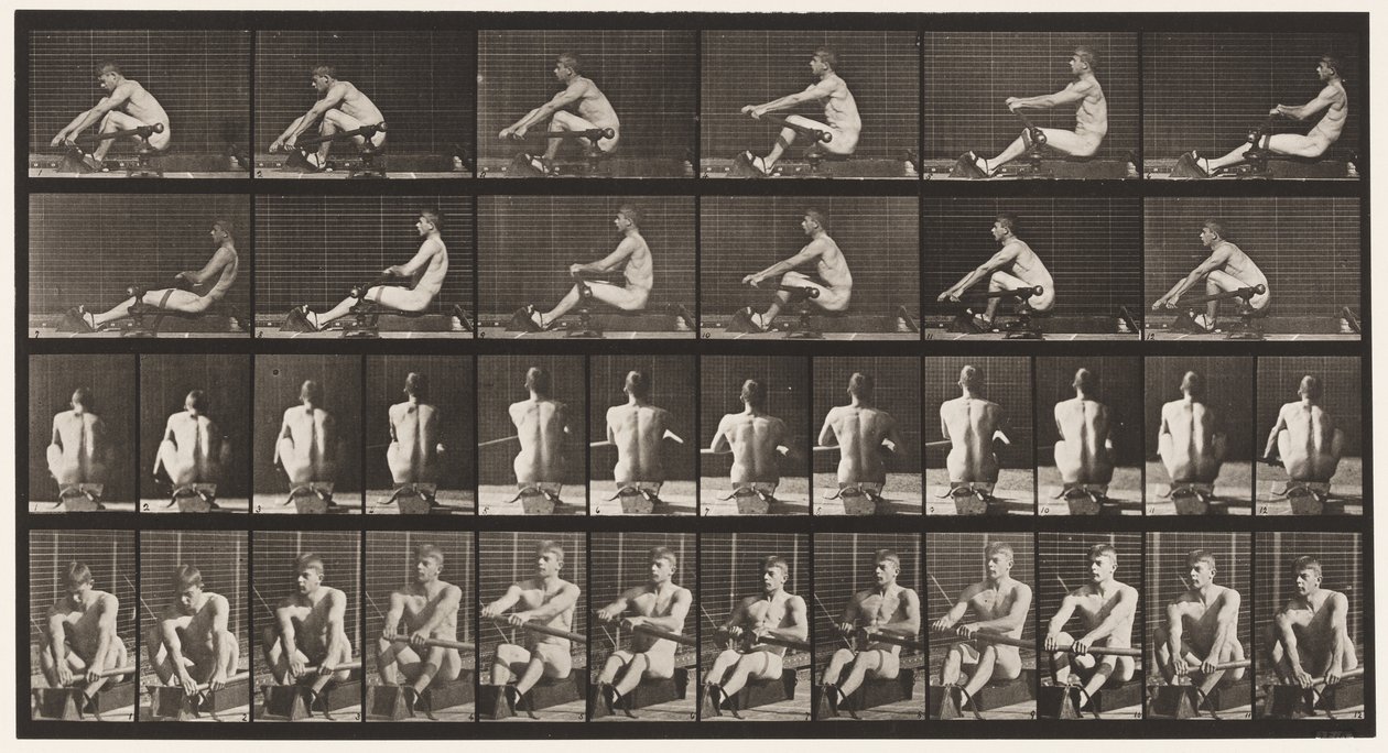 Płyta 327. Wioślarstwo autorstwa Eadweard Muybridge