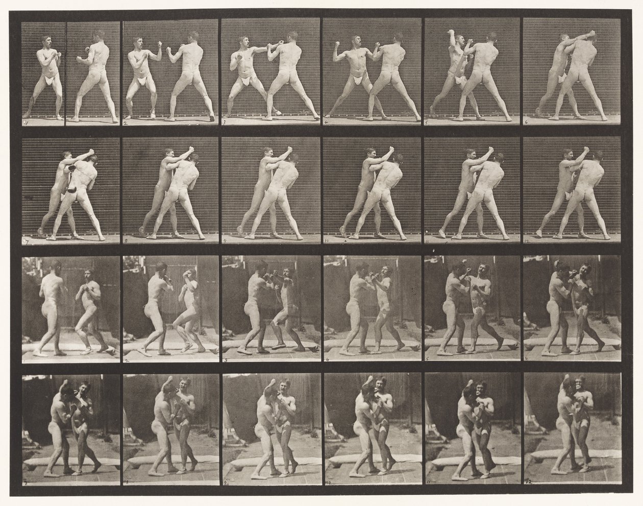 Płyta 330. Boks; Cross-counter (buty) autorstwa Eadweard Muybridge