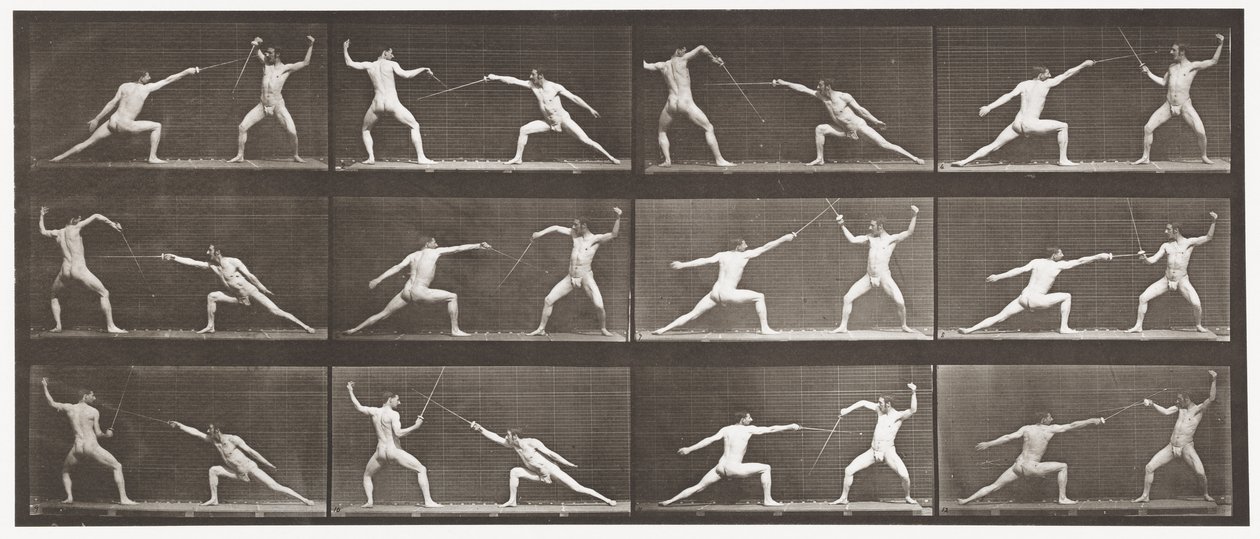 Tablica 349. Szermierka, 1872-1885 autorstwa Eadweard Muybridge