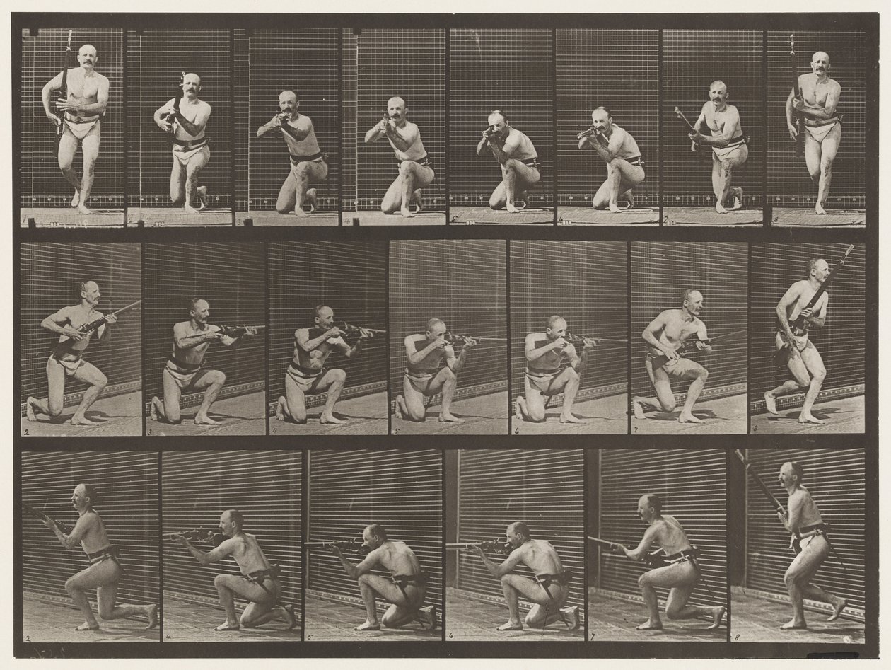 Płyta 356. Klękanie, strzelanie i wstawanie autorstwa Eadweard Muybridge