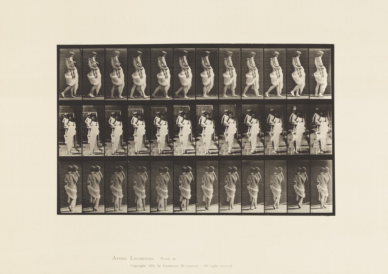 Płyta 35. Chodzenie, noszenie dziecka autorstwa Eadweard Muybridge