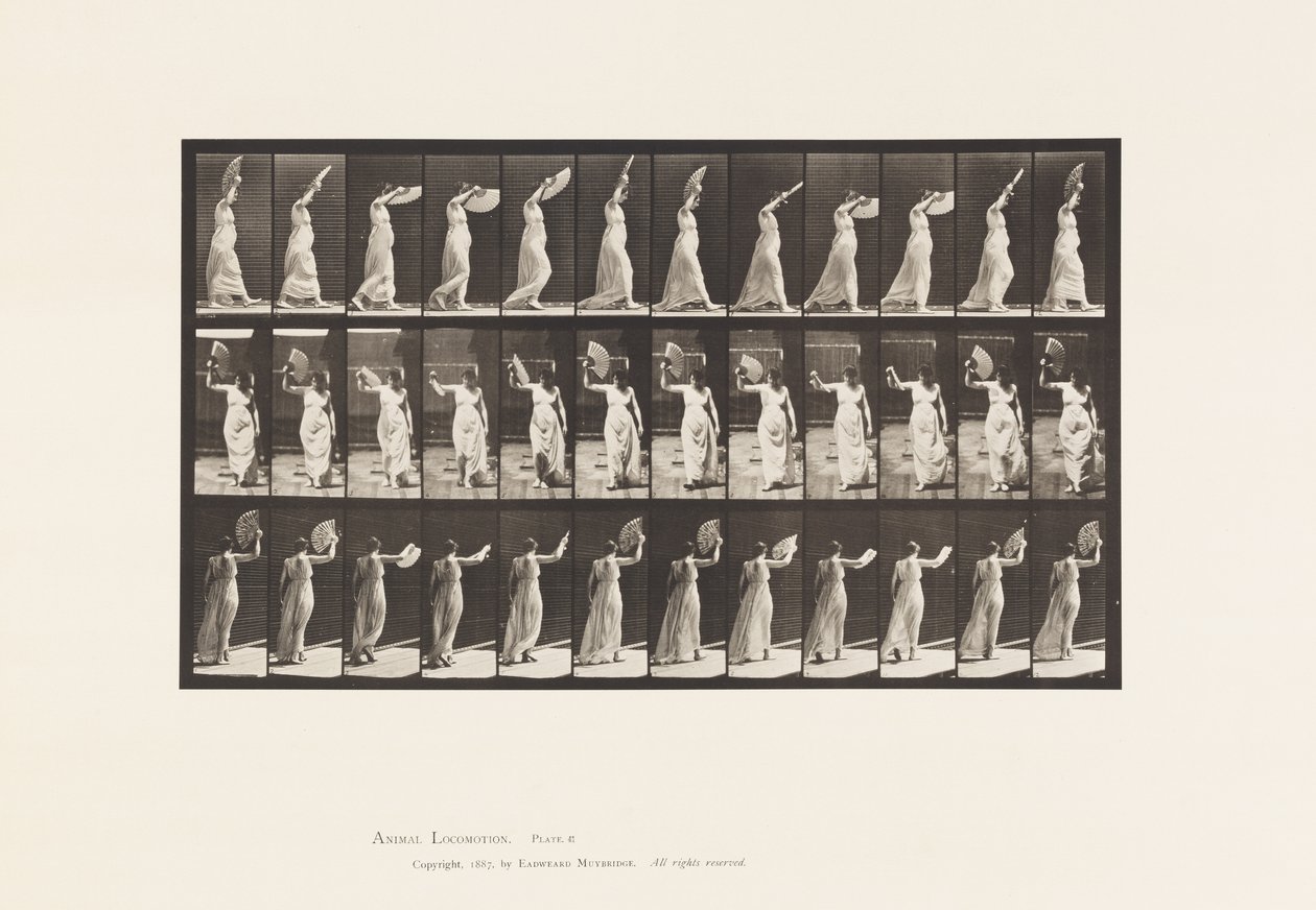 Płyta 41. Chodzenie, flirtowanie z fanem autorstwa Eadweard Muybridge