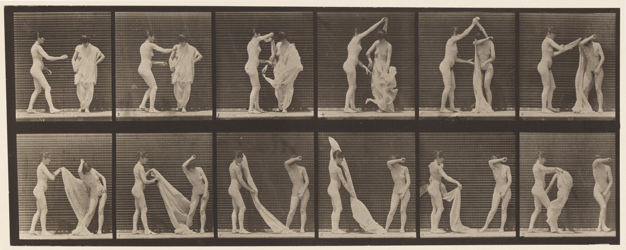 Talerz 427. Toaleta; Dwa modele autorstwa Eadweard Muybridge