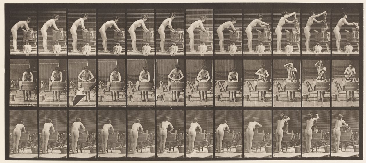 Talerz 432. Pranie w wannie autorstwa Eadweard Muybridge