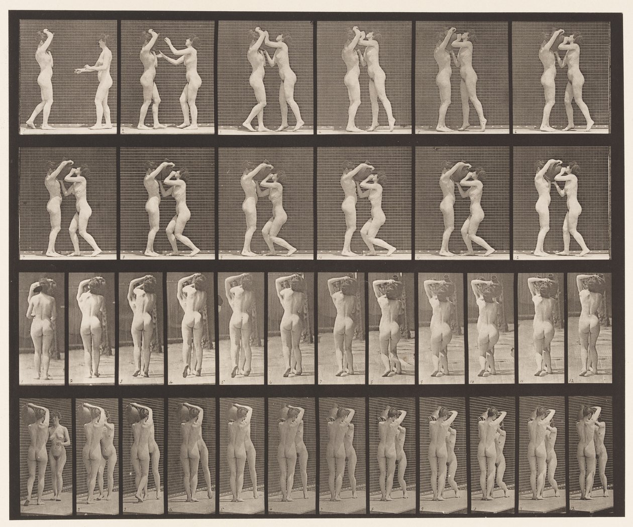 Tabliczka 445. Dwa Modele-8 Picie ze Słoika Na Ramię 1 autorstwa Eadweard Muybridge