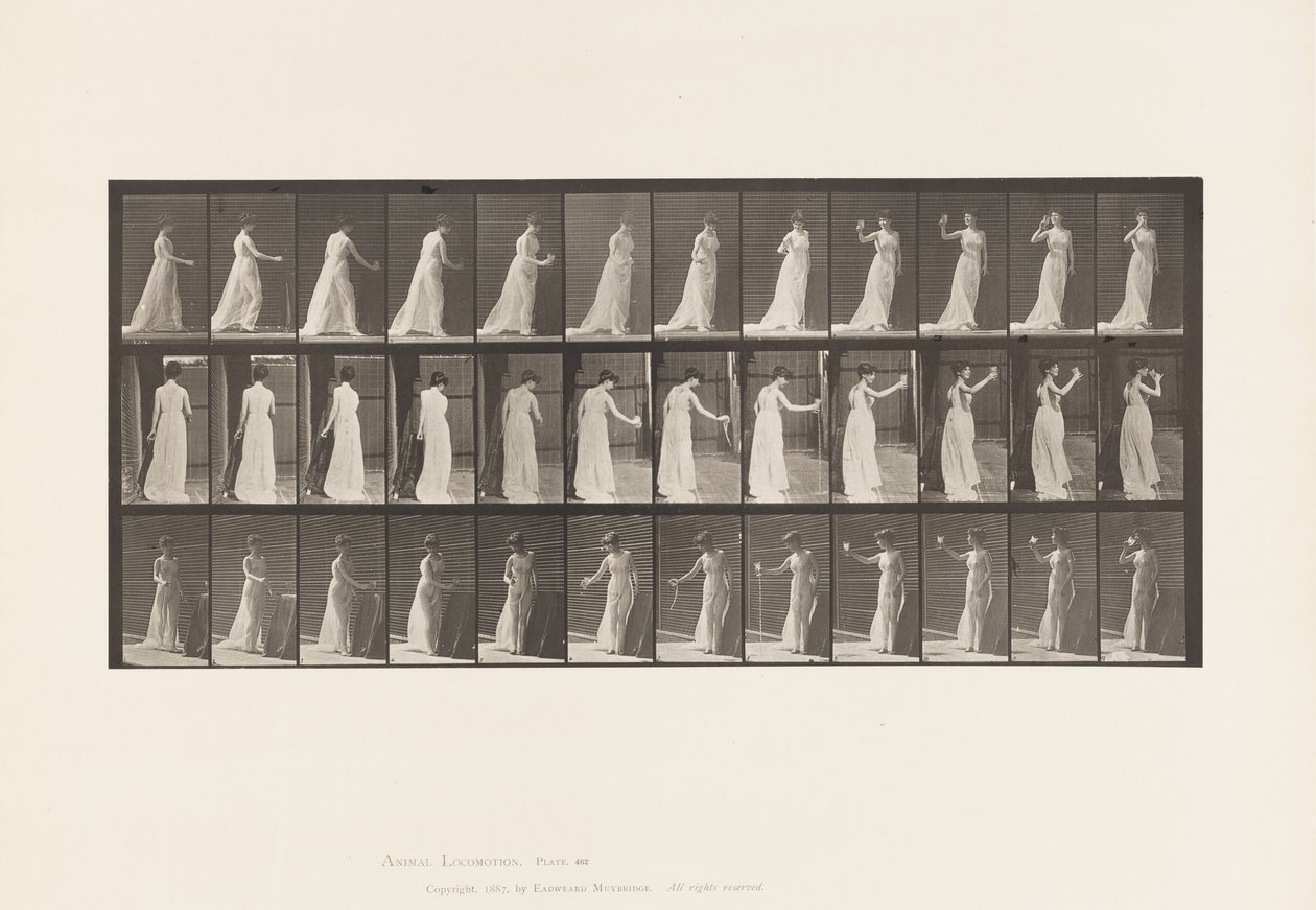 Tablica 462. Wylewanie libacji na ziemię, picie z kielicha, 1885 autorstwa Eadweard Muybridge