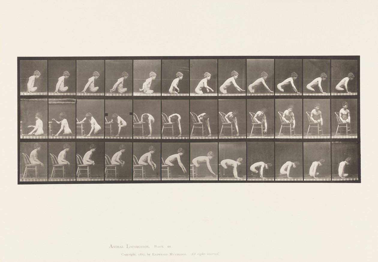 Tabliczka 538. Podwójna Amputacja Ud; Chłopak; A, posuwając się do przodu autorstwa Eadweard Muybridge