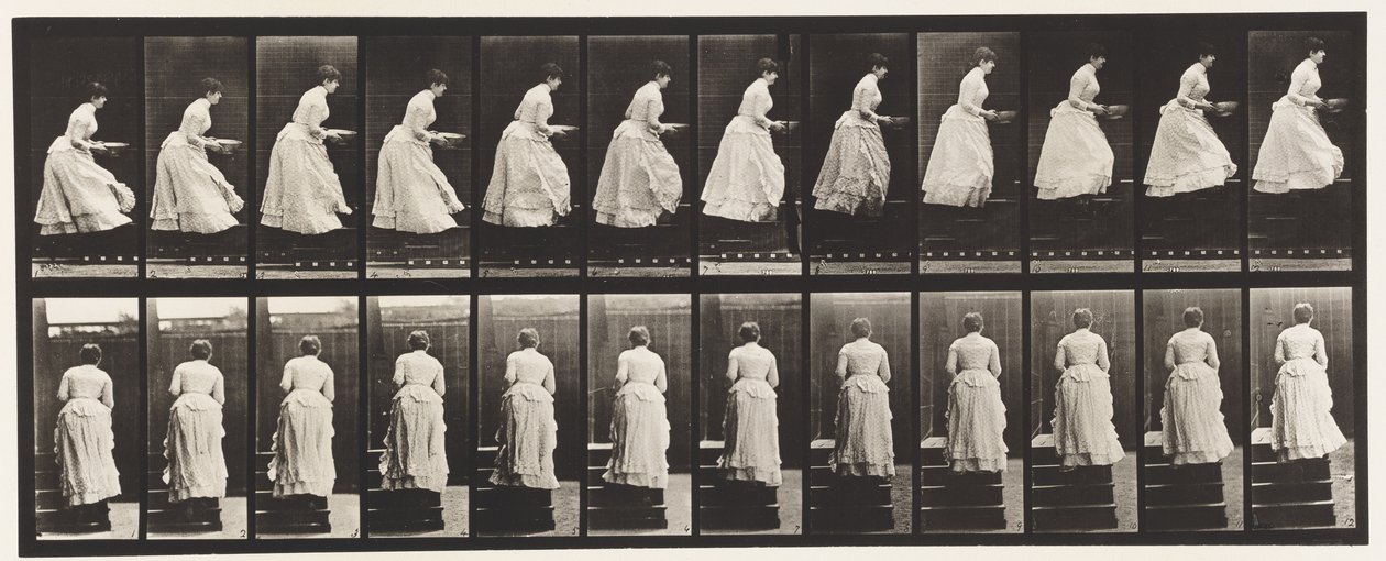 Płyta 95.Wstępujące schody, Umywalka w rękach, 1885 autorstwa Eadweard Muybridge