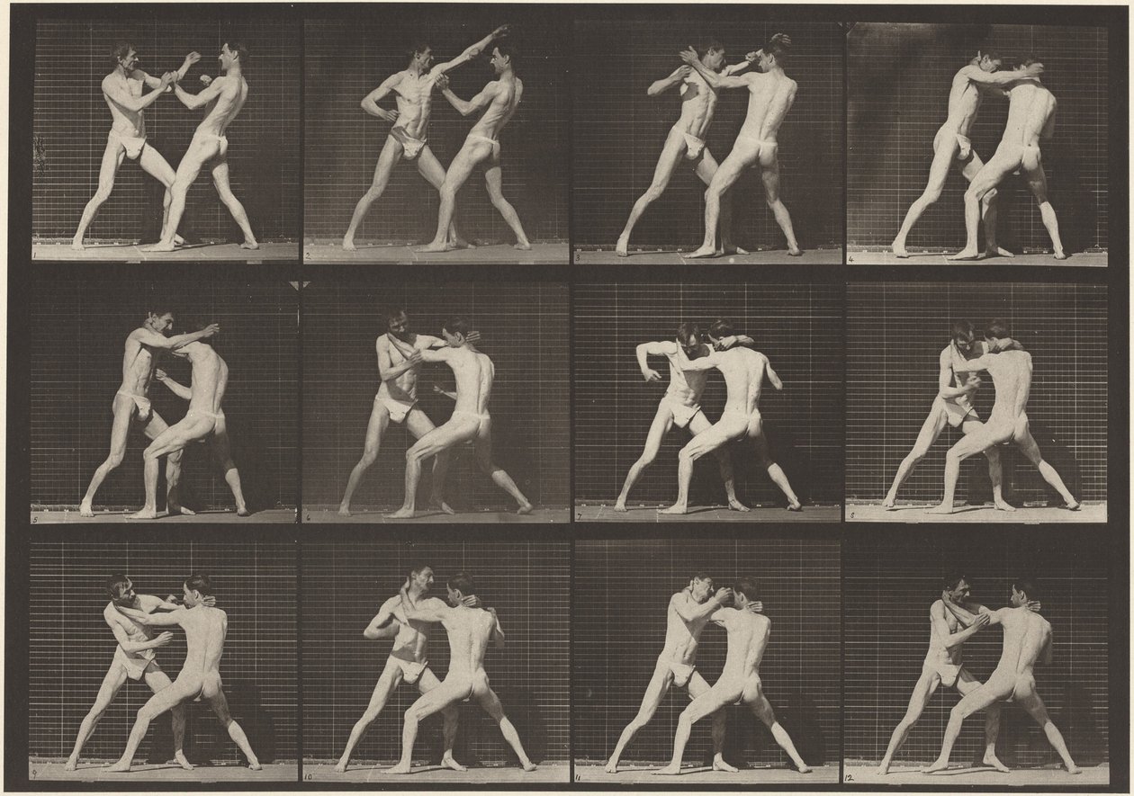 Płyta nr 340. Boks, otwarta dłoń (buty), 1887 (zdjęcie) autorstwa Eadweard Muybridge