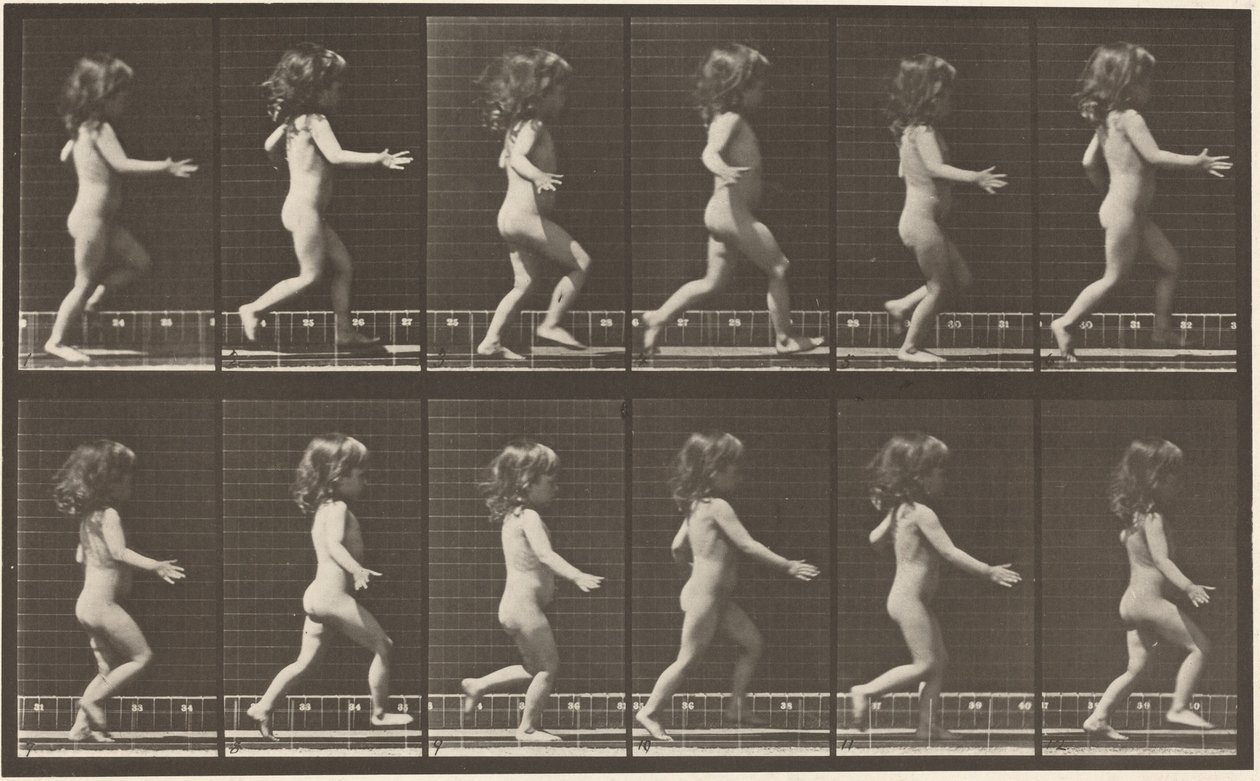 Płyta numer 469. Biegnące dziecko, 1887 (zdjęcie) autorstwa Eadweard Muybridge