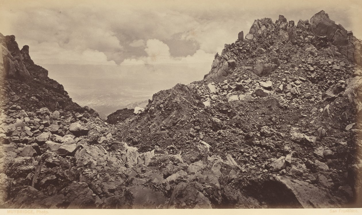 Quezaltenango z krateru wulkanu, 1877 (zdjęcie) autorstwa Eadweard Muybridge