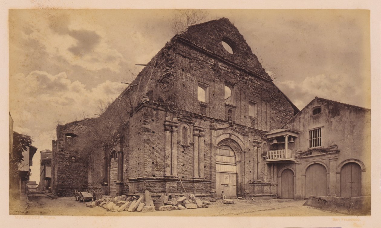 Ruiny kościoła San Domingo w Panamie autorstwa Eadweard Muybridge