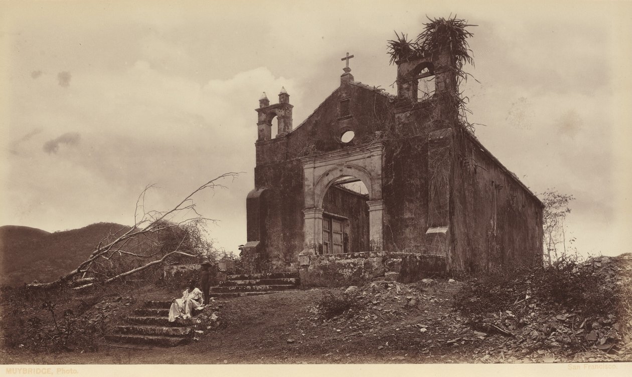 Ruiny kościoła San Miguel, Panama, 1877 (zdjęcie) autorstwa Eadweard Muybridge