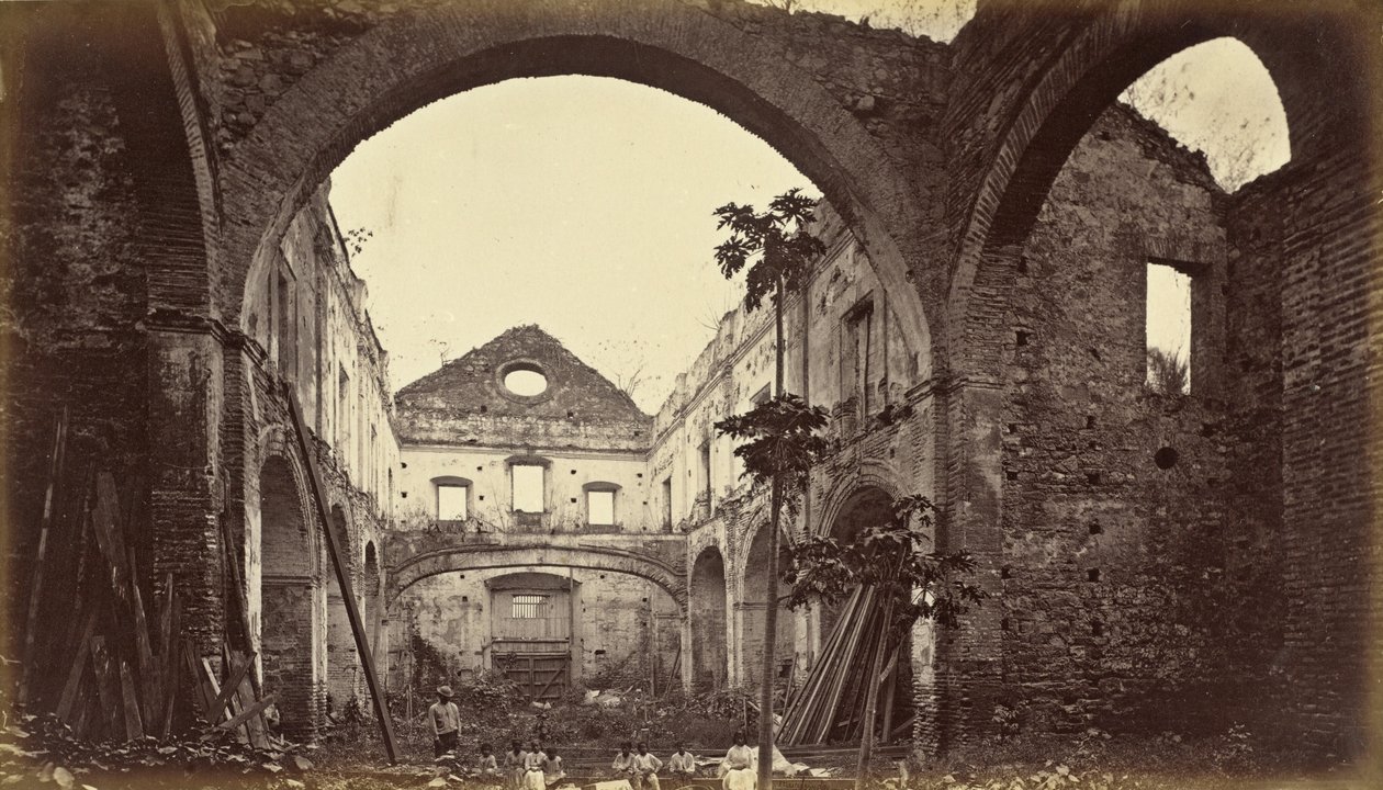 Ruiny kościoła Santo Domingo w Panamie autorstwa Eadweard Muybridge