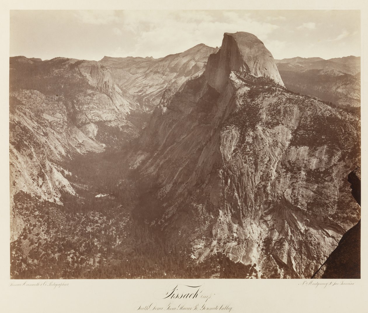 Tissack, South Dome z Glacier Point, Yosemite Valley #73, ok. 1872 (odbitka albuminowa mamuta) autorstwa Eadweard Muybridge