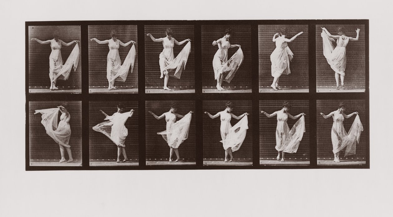 Tańcząca kobieta, płyta 107 z lokomotywy zwierząt, 1887 autorstwa Eadweard Muybridge