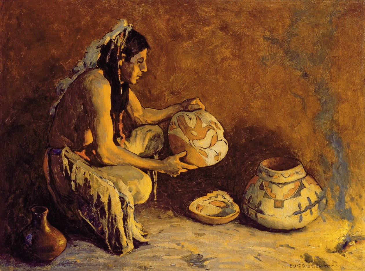 Ptasi Słój, 1933 (olej na masonicie) autorstwa Eanger Irving Couse