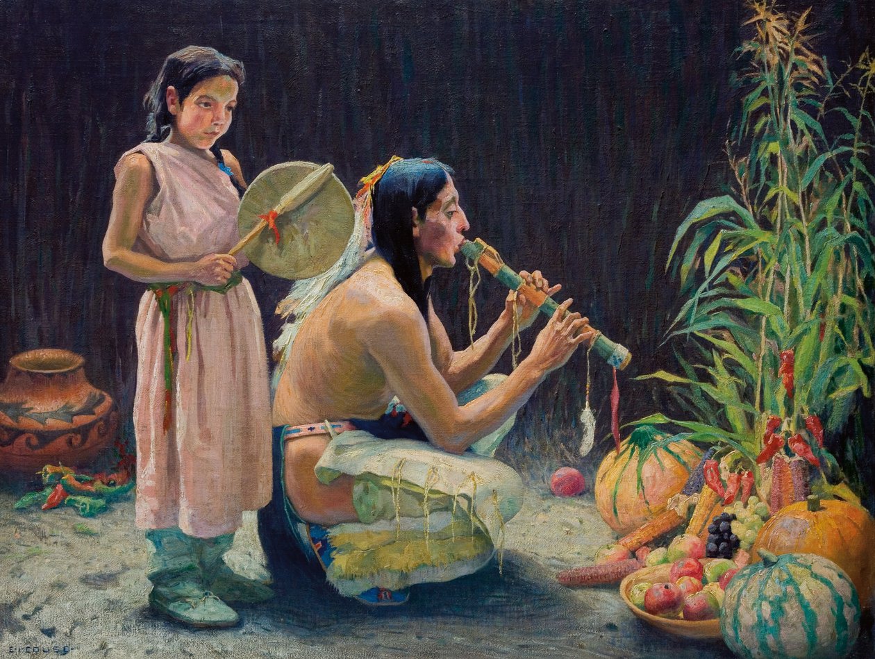 Pieśń żniwna, ok.1920 (olej na płótnie) autorstwa Eanger Irving Couse