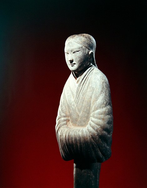 Fragment figury grobowej, prawdopodobnie z prowincji Shensi (wyroby ceramiczne) autorstwa Eastern Han Dynasty Chinese School