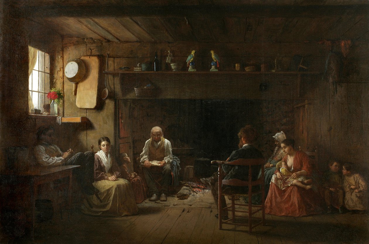 Niedzielny poranek, 1866 autorstwa Eastman Johnson