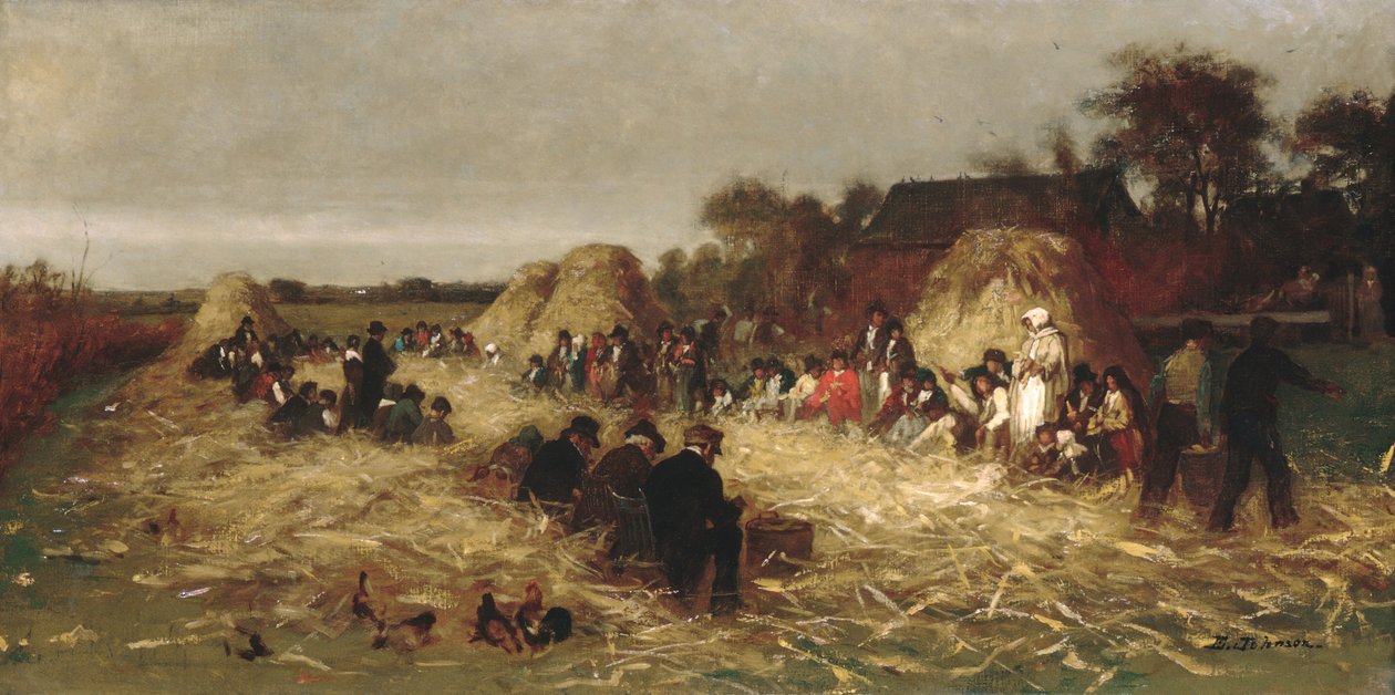 Łuskanie kukurydzy w Nantucket, ca. 1875. autorstwa Eastman Johnson