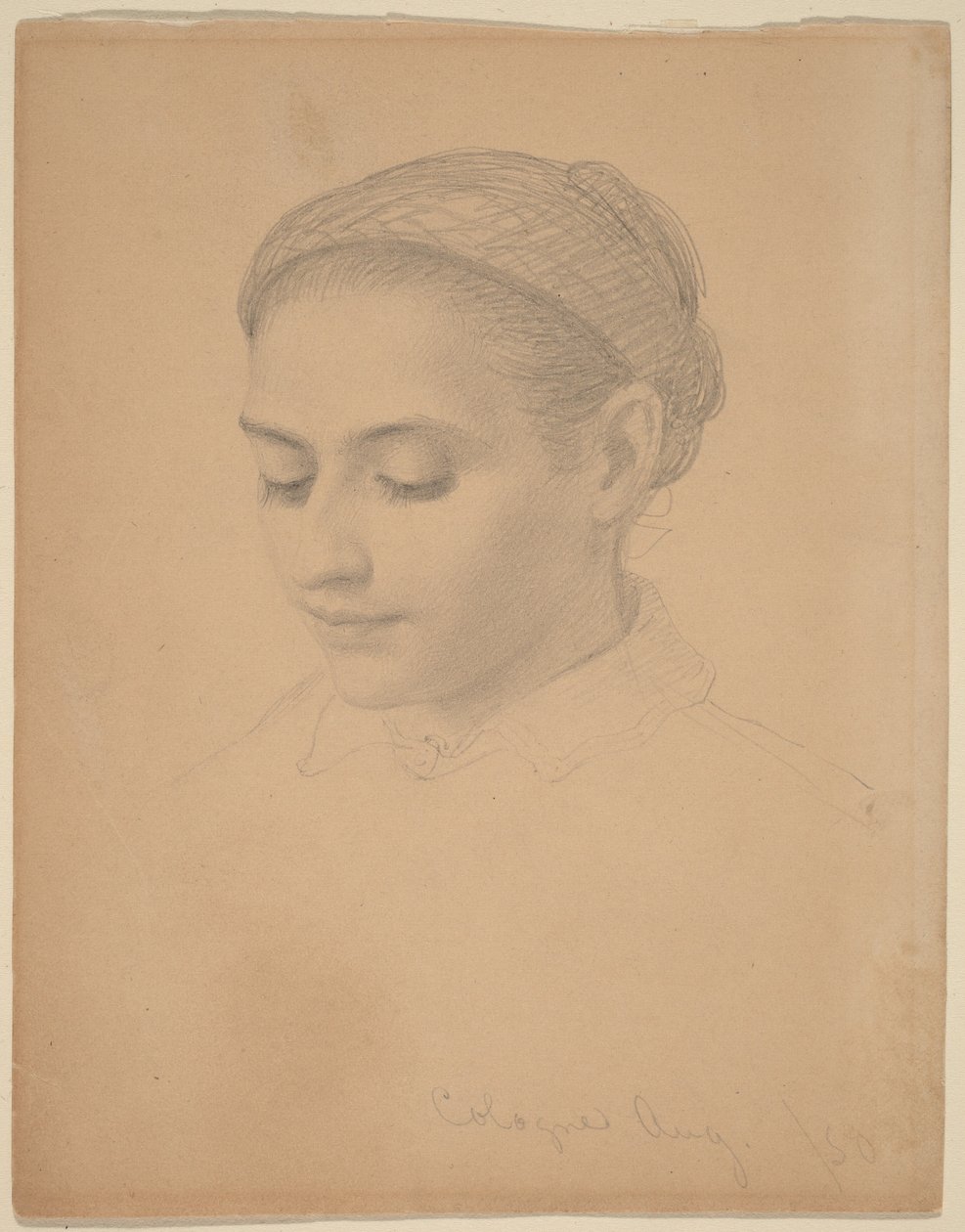 Głowa młodej kobiety autorstwa Eastman Johnson