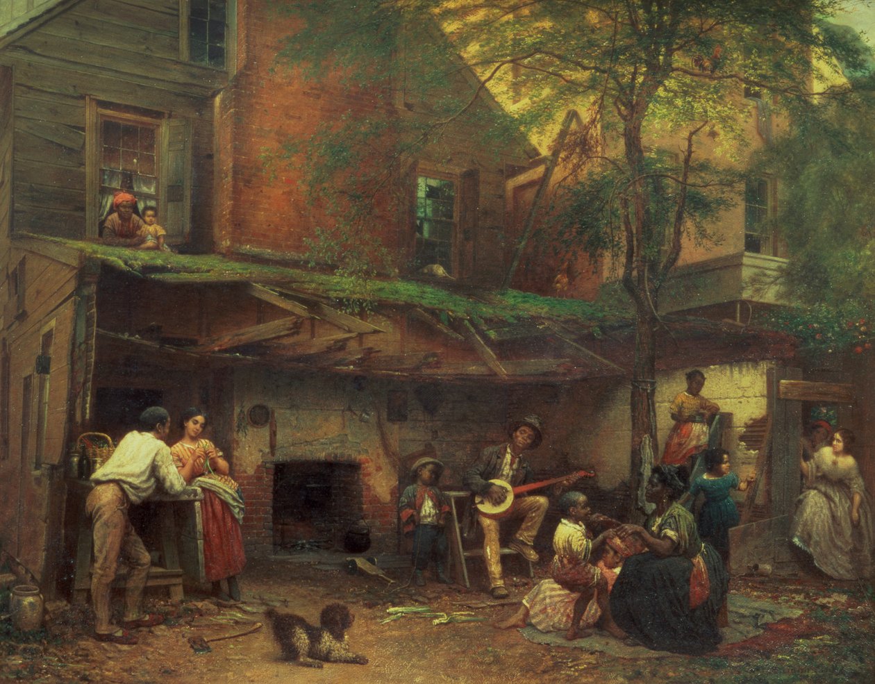 Stare życie domowe w Kentucky na południu, 1859 autorstwa Eastman Johnson