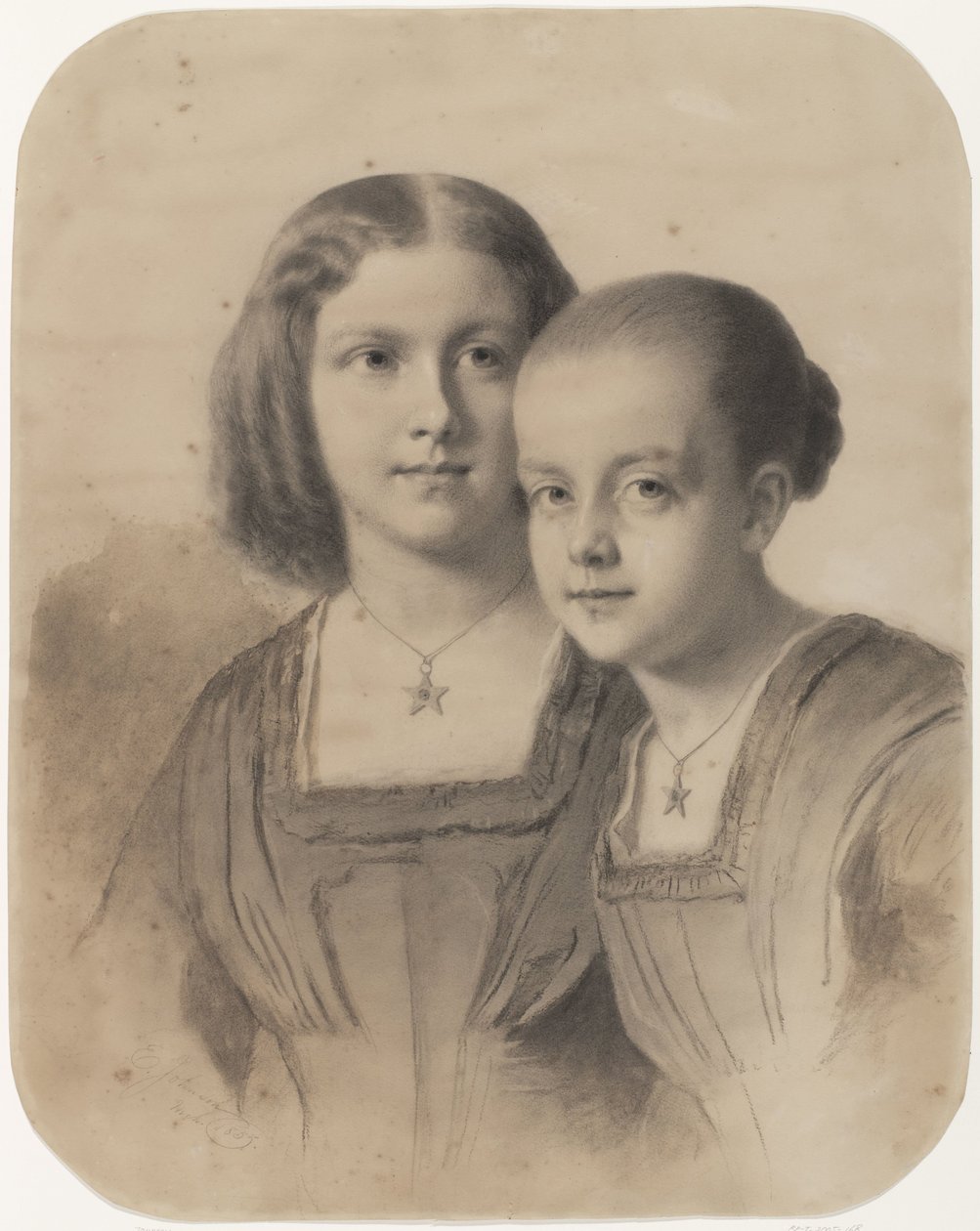 Portret Woltera Geertruida, hrabiny Limburg Stirum i hrabiny Frederiki Augusta autorstwa Eastman Johnson