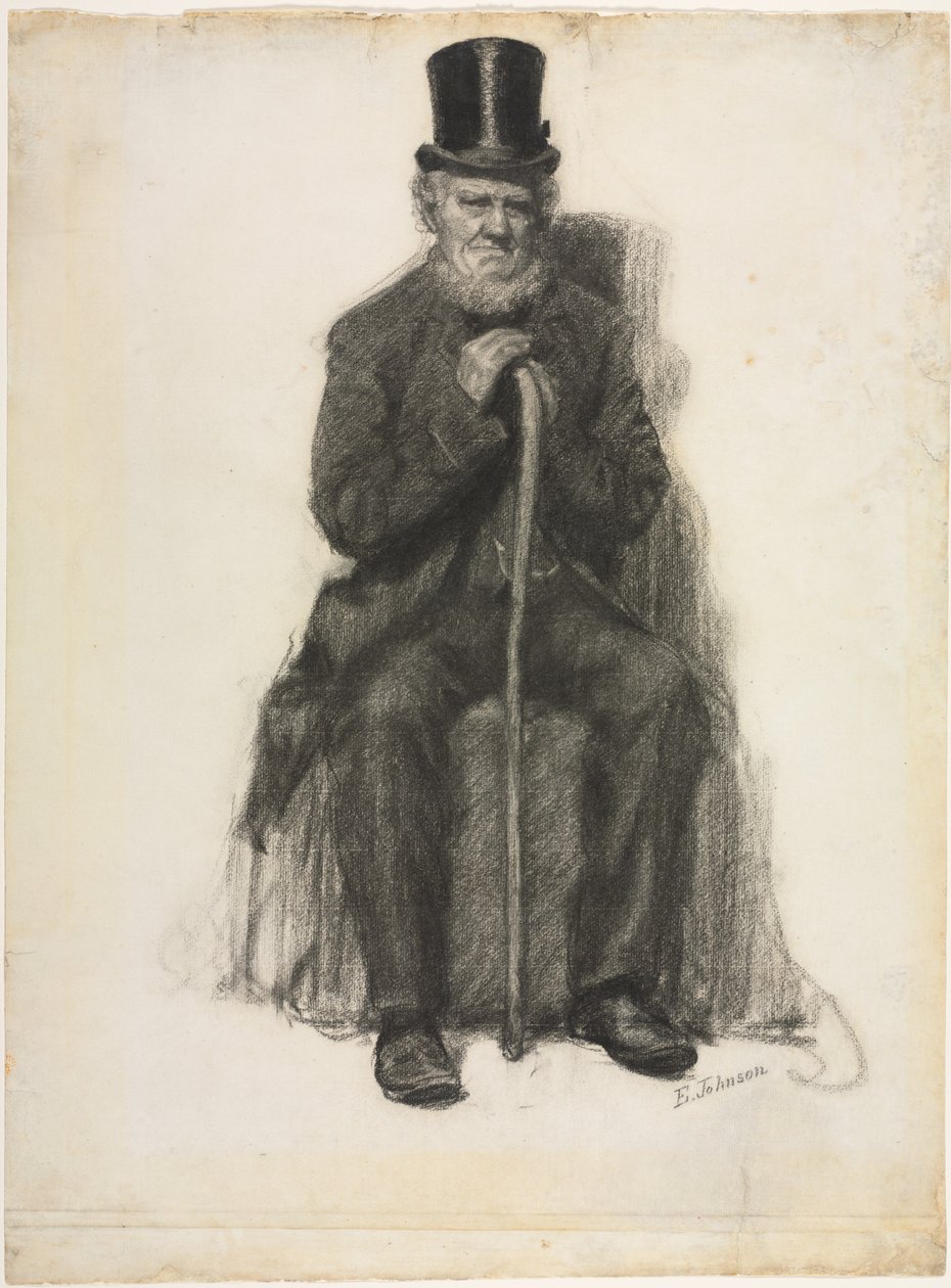 Studium starego człowieka, być może studium do portretu Petera Folgera, ok. 1930 r. 1886. autorstwa Eastman Johnson