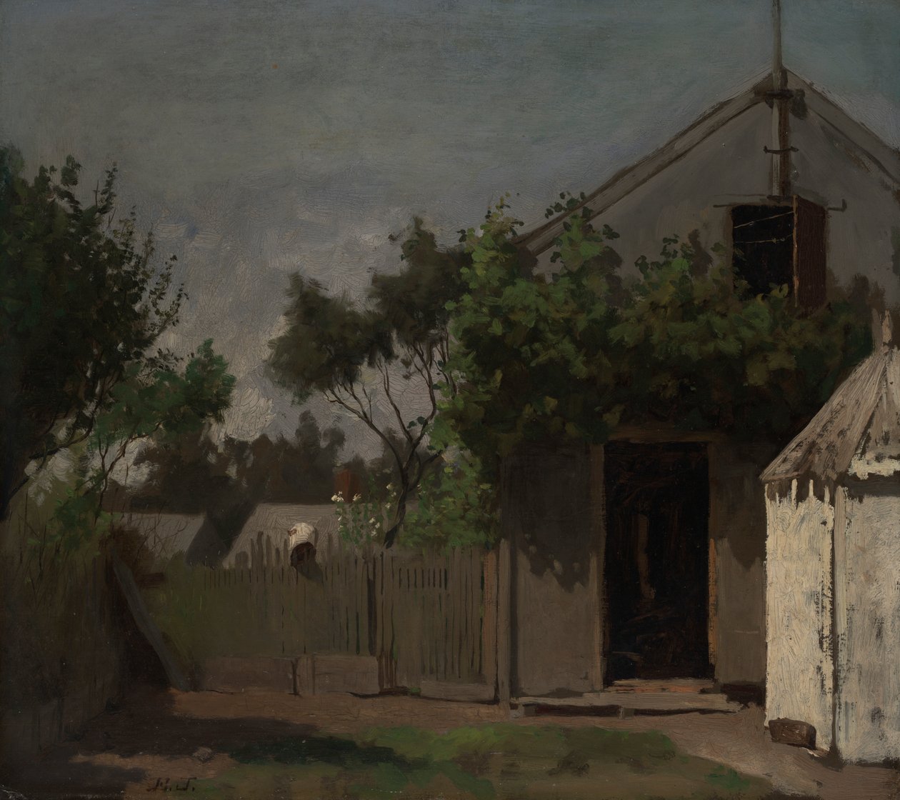 Tylny płot autorstwa Eastman Johnson