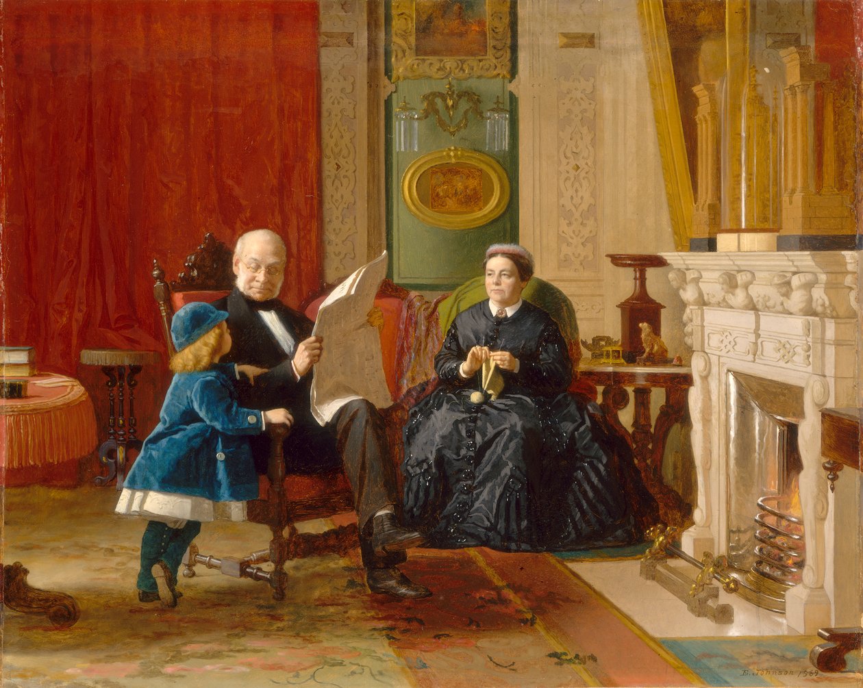 Rodzina Brown, 1869 (olej na papierze na płótnie) autorstwa Eastman Johnson