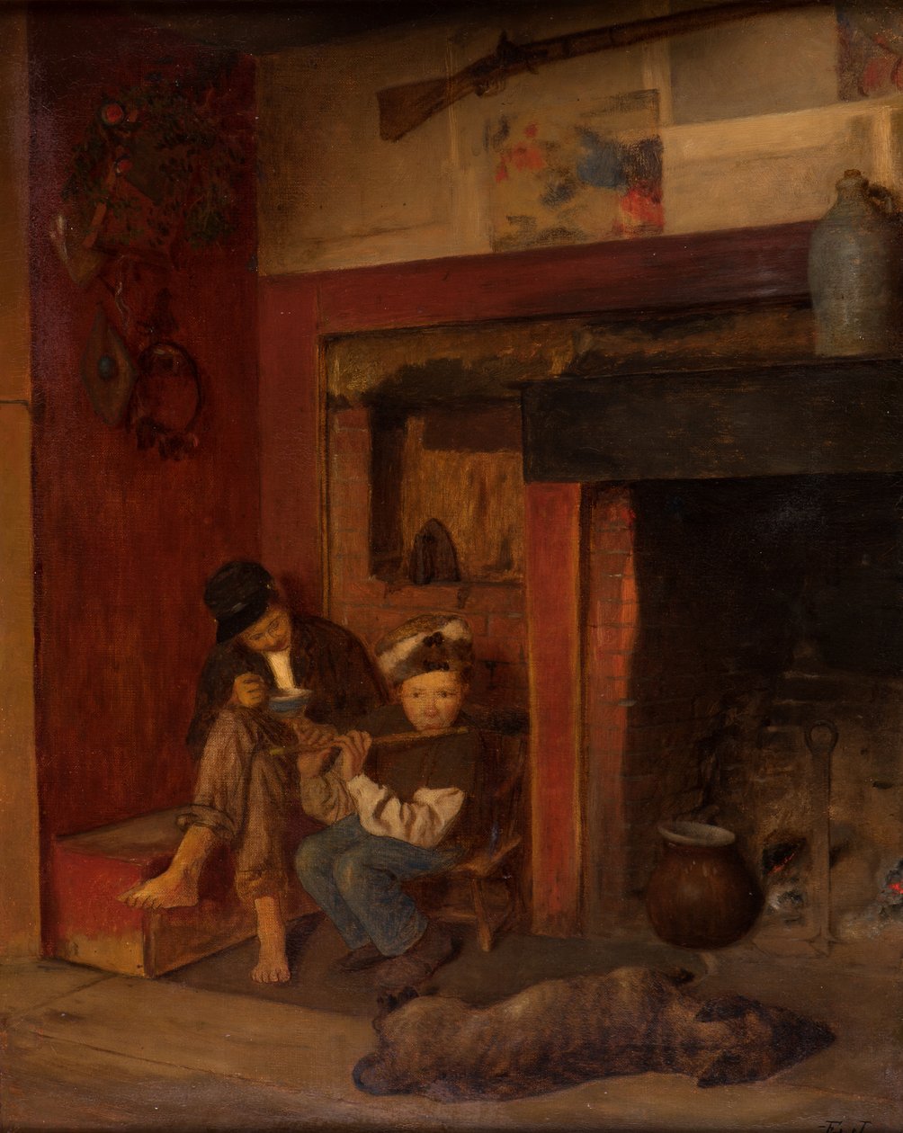Fifer i jego przyjaciel, 1870-80 autorstwa Eastman Johnson