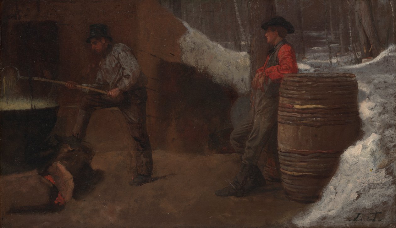 Obóz Cukru (znany również jako Robienie Cukru Klonowego lub Susan Ray autorstwa Eastman Johnson
