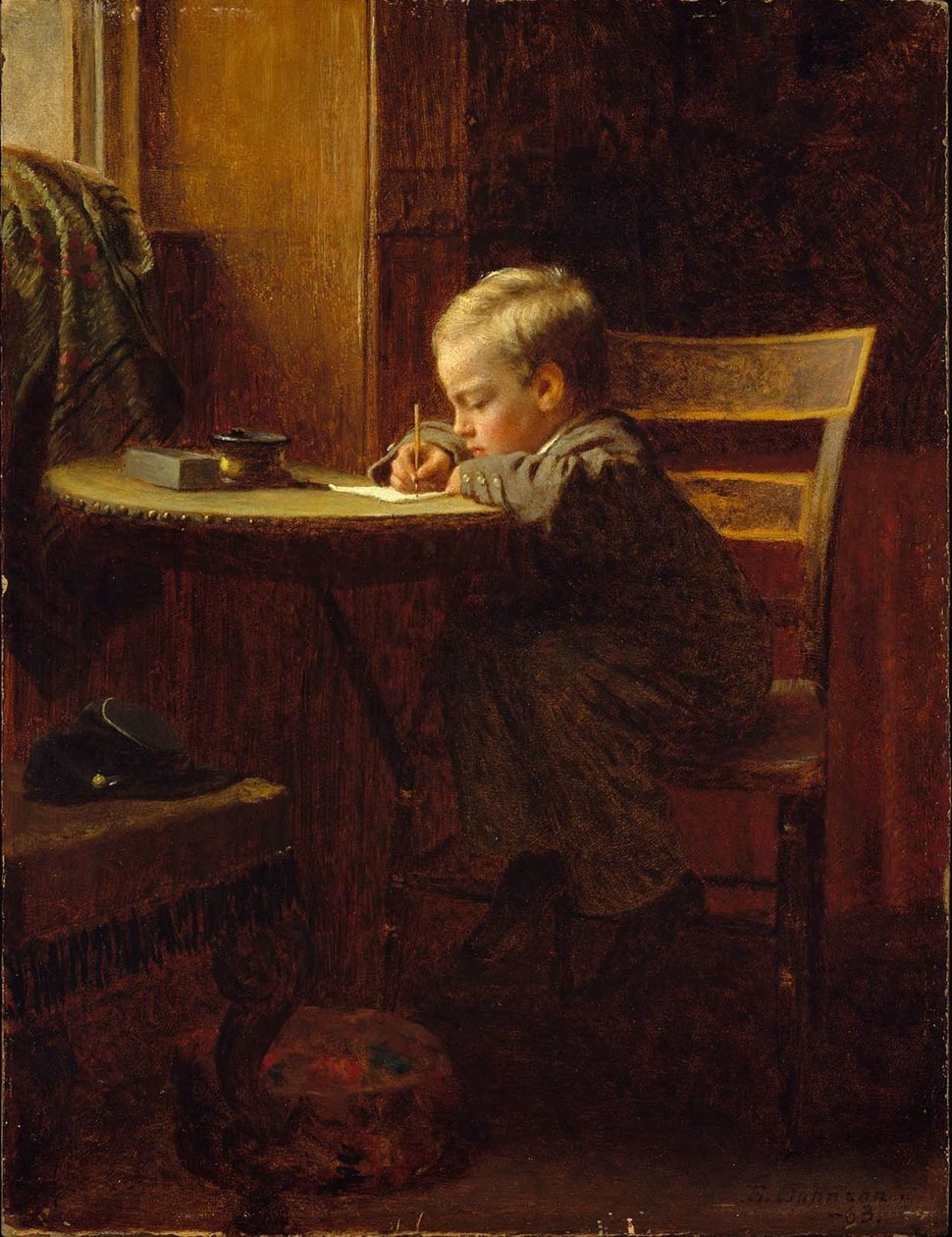 Pisanie do ojca autorstwa Eastman Johnson