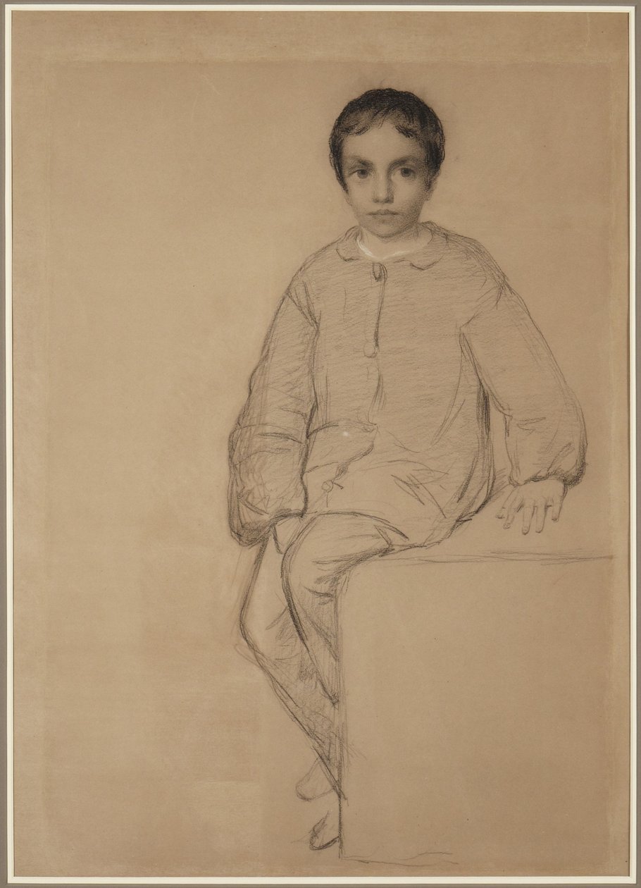 Siedzący chłopiec autorstwa Eastman Johnson