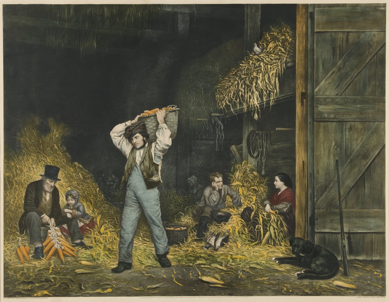 łuskanie, pub. 1861 autorstwa Eastman after Johnson