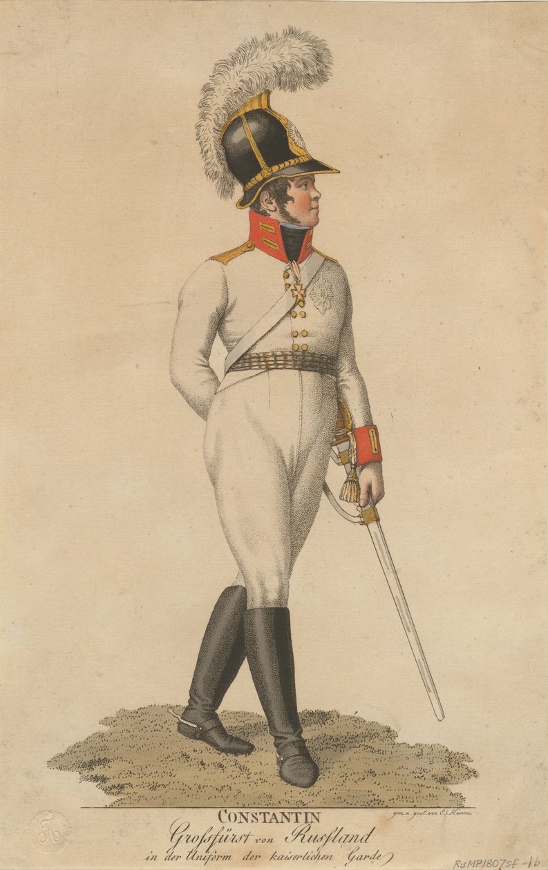 Portret wielkiego księcia Konstantyna Pawłowicza Rosji 1779-1831, 1807 autorstwa Eberhard Siegfried Henne