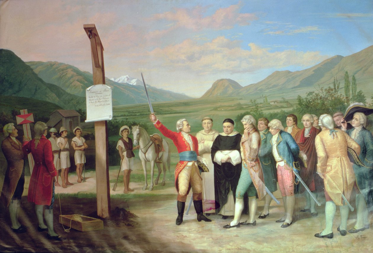 Założenie miasta San Miguel de Ibarra w 1606 (olej na płótnie) autorstwa Ecuadorian School