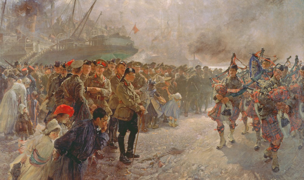 Lądowanie Pierwszej Dywizji Kanadyjskiej w St. Nazaire, 1915 autorstwa Edgar Bundy