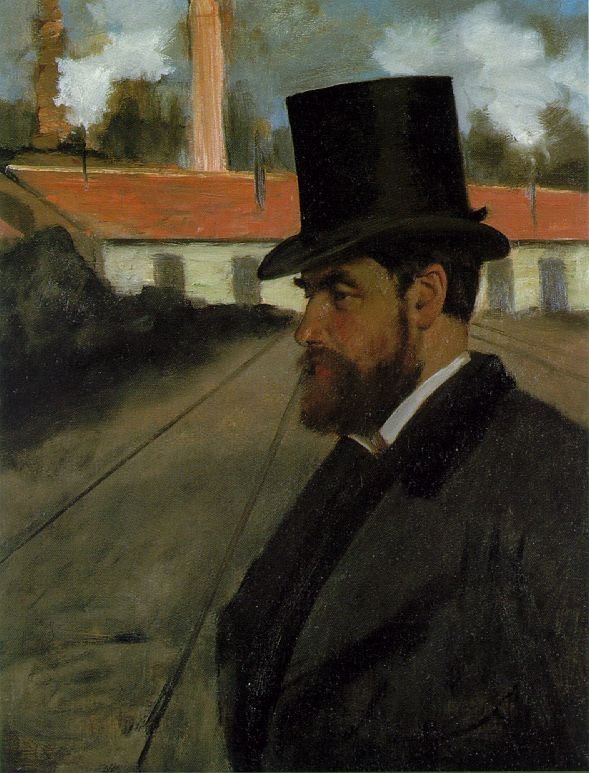 Henri Rouart przed swoją fabryką autorstwa Edgar Degas
