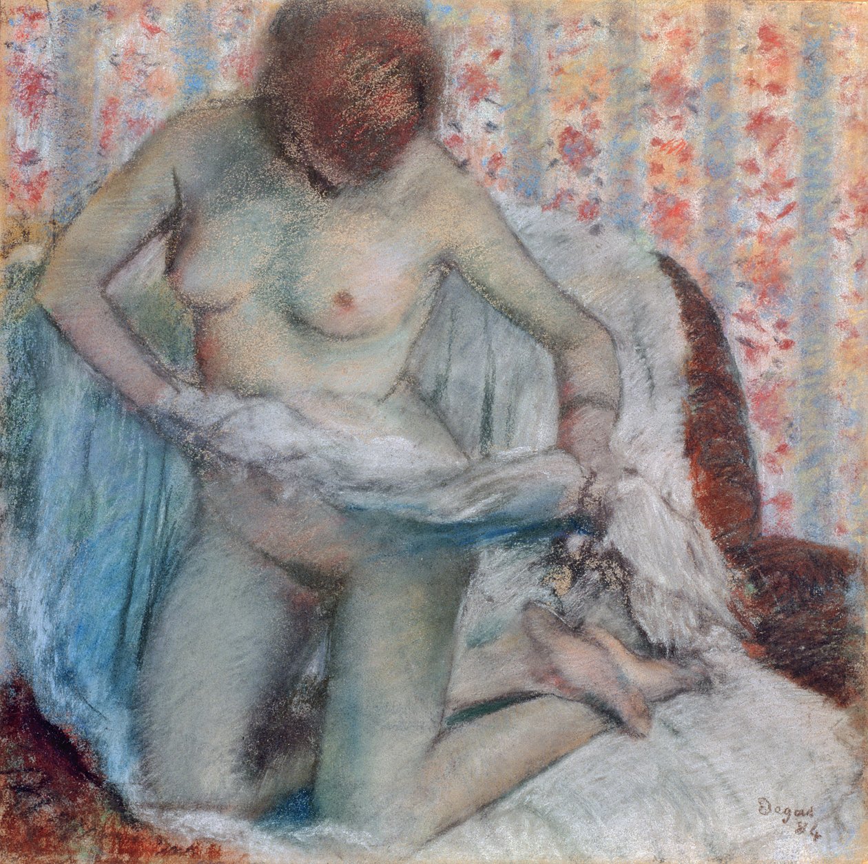 Po kąpieli, 1884 (pastel na papierze) autorstwa Edgar Degas