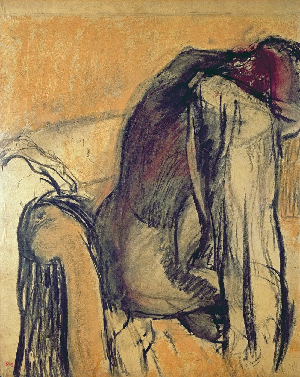Po kąpieli, 1905-7, (gwasz) autorstwa Edgar Degas