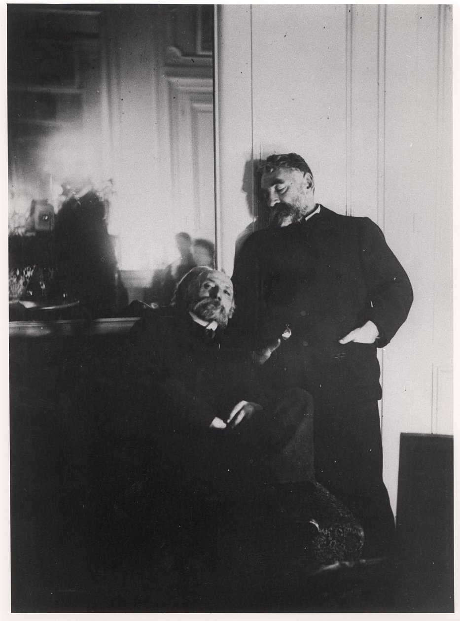 Auguste Renoir (1841-1919) i Stephane Mallarme (1842-98) autorstwa Edgar Degas