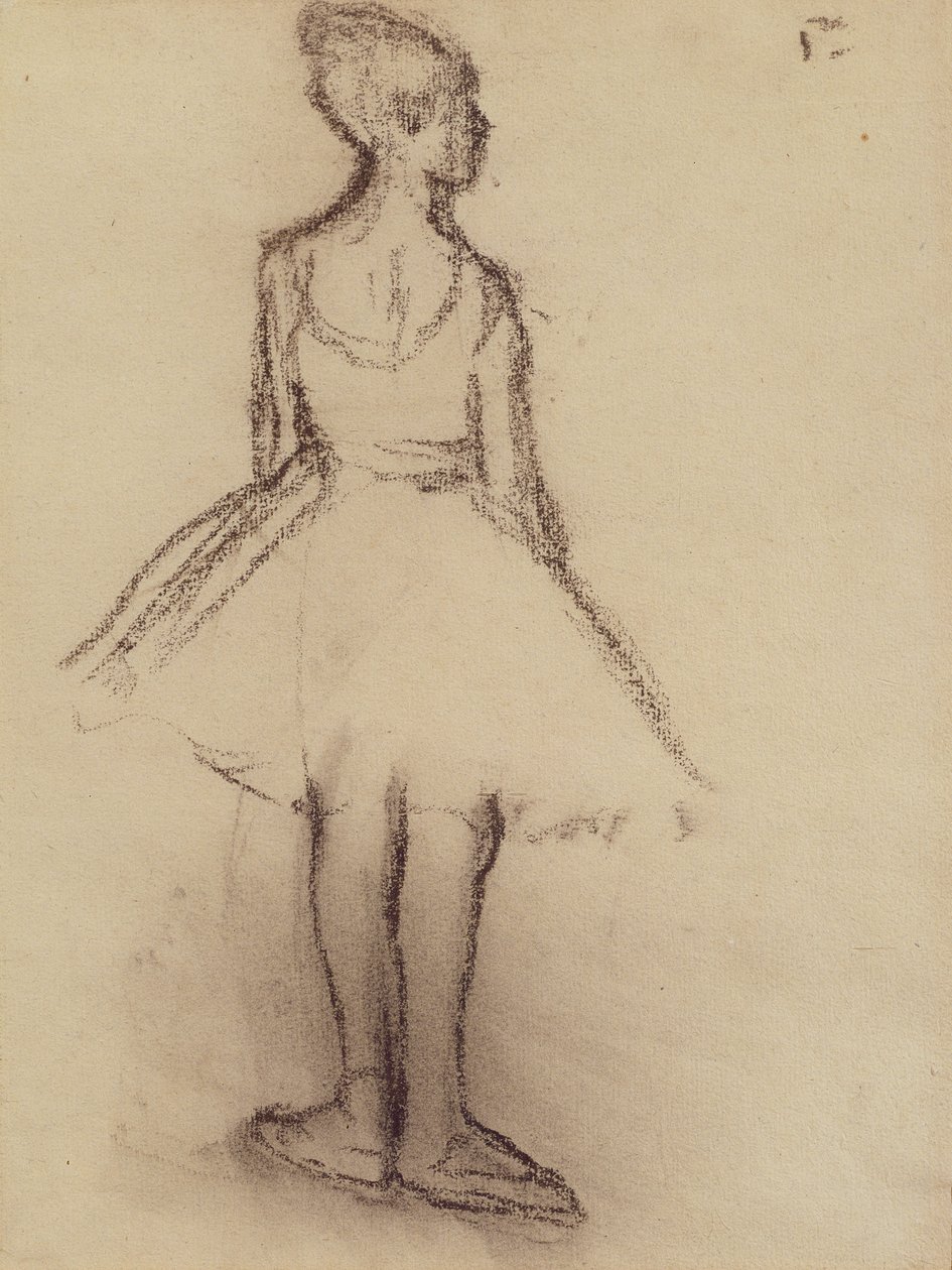 Ballerina widziana od tyłu (węgiel drzewny) autorstwa Edgar Degas