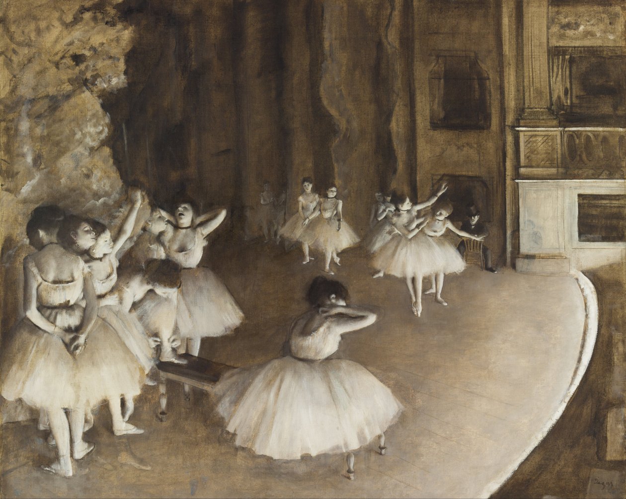 Próba baletowa na scenie autorstwa Edgar Degas