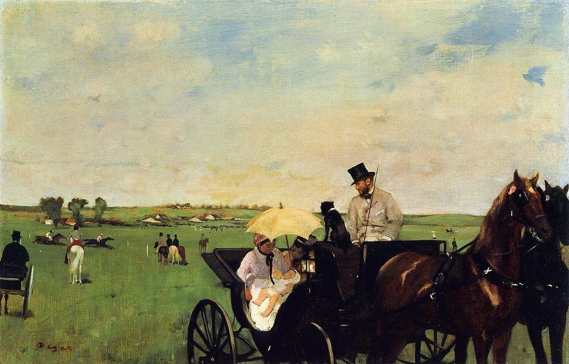 Trenerzy na wyścigu autorstwa Edgar Degas