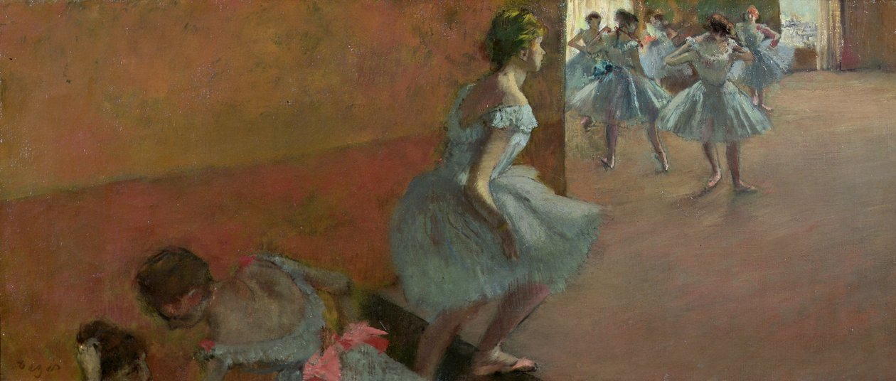 Tancerze wchodząc po schodach, ok. 1886-88 autorstwa Edgar Degas