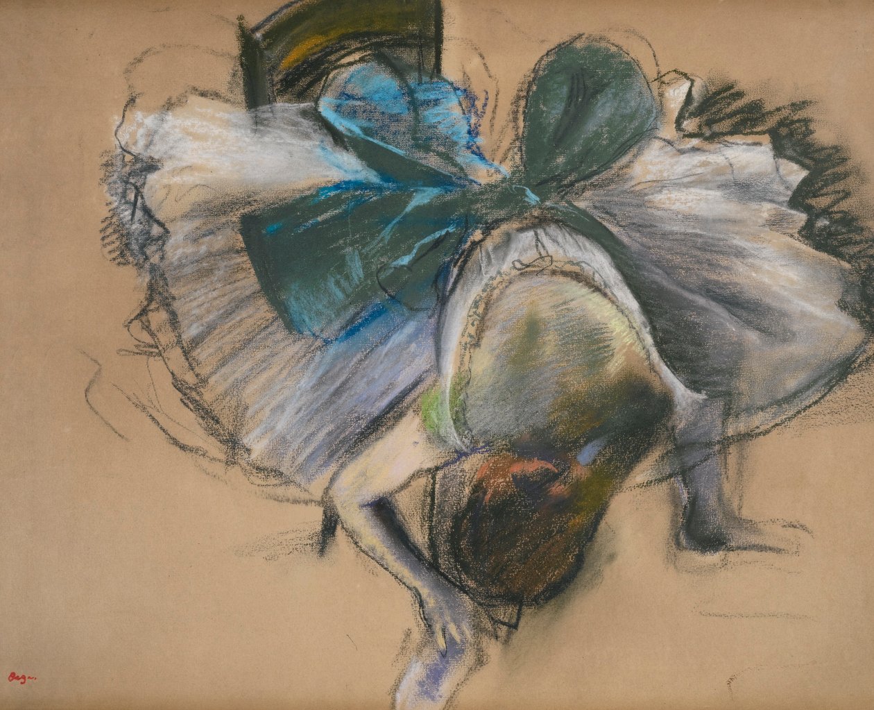 Tancerka poprawiająca pantofel autorstwa Edgar Degas