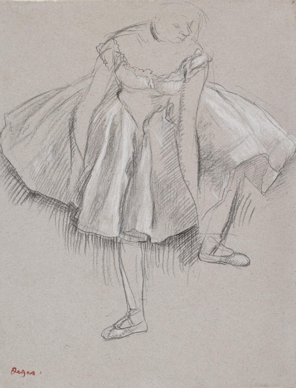 Tancerka poprawiająca pantofel autorstwa Edgar Degas