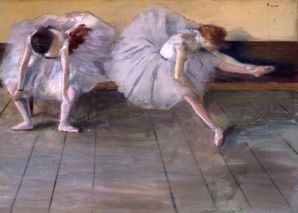 Dwie tancerki, ok. 1879 (pastel i gwasz na papierze) autorstwa Edgar Degas